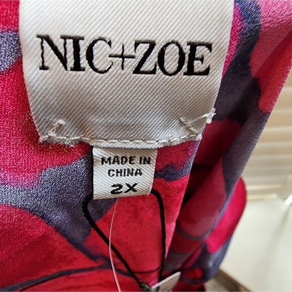 NIC + ZOE NEW HAPPY SPLASH FLORAL BLOUSE SIZE 2X - Picture 5 of 6